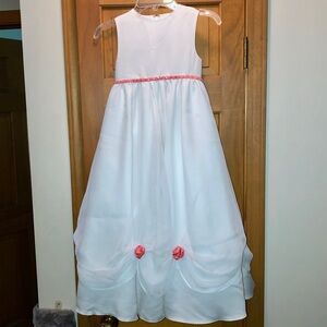 White Flower Girl Special Occasion Dress Size 4, coral, peach, formal, wedding